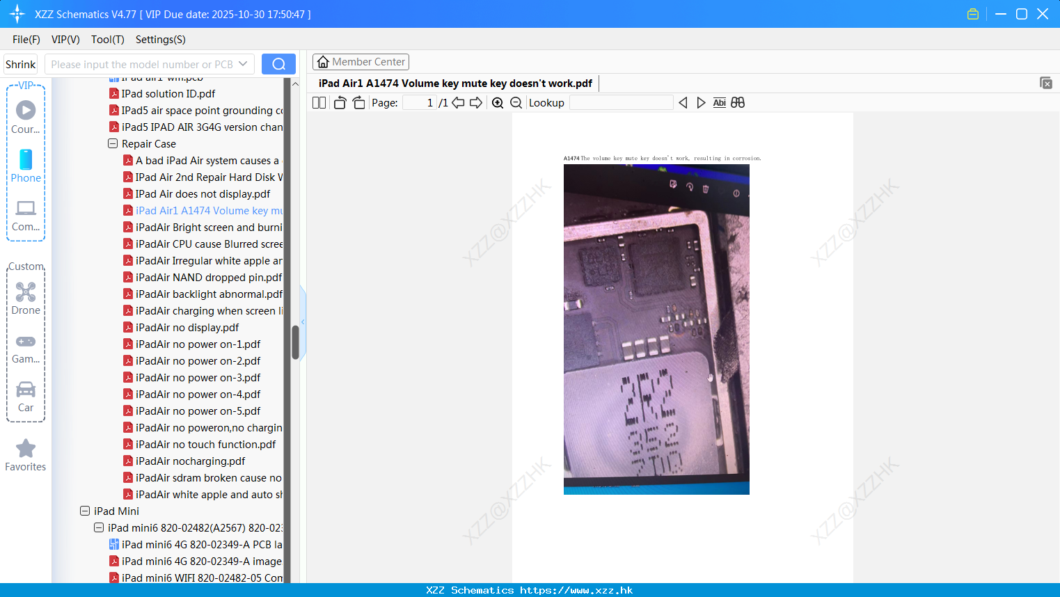 IPad Air1 A1474 Volume Key Mute Key Doesn't Work